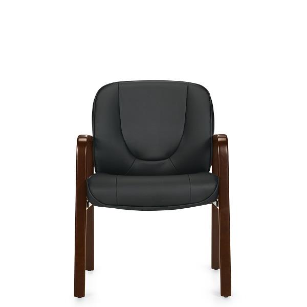 OTG Luxhide Guest Chair with Wood Accents